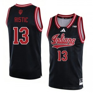 IU #13 Aleksa Ristic Game-Day Jersey | Men Black Player Basketball Premium Embroidered 30355163