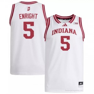 Authentic Conor Enright Jersey | #5 White IU Hoosiers Men Basketball Stitched & Licensed 73355784