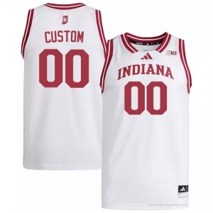 Custom #00 Jersey | Indiana Hoosiers Men White Premium Embroidered Player Basketball 42217149