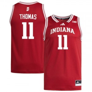 IU #11 Isiah Thomas Game-Day Jersey | Men Crimson Player Basketball Premium Embroidered 10547269
