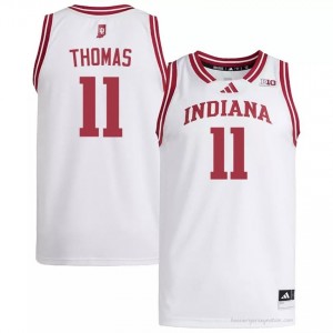Isiah Thomas #11 Jersey | Indiana Hoosiers Men White Premium Embroidered High School Basketball 92829553