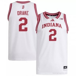 Authentic Jason Drake Jersey | #2 White IU Hoosiers Men Basketball Stitched & Licensed 95446303
