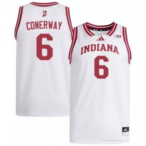 IU #6 Tayton Conerway Game-Day Jersey | Men White High School Basketball Premium Embroidered 88517708