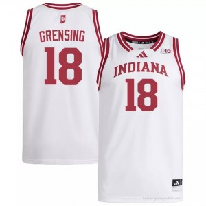 #18 Tryce Grensing Hoosiers Jersey | Men White High School Stitched Basketball Collection 85866068