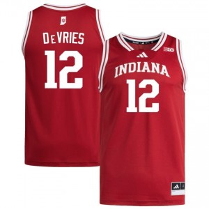 Tucker DeVries #12 Jersey | Indiana Hoosiers Men Crimson Premium Embroidered NCAA Basketball 42751525