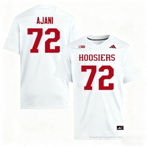 #72 Adedamola Ajani Hoosiers Jersey | Men White University Stitched Foottball Collection 58873070