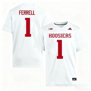 #1 Amare Ferrell Hoosiers Jersey | Men White High School Stitched Foottball Collection 29161871