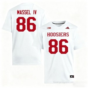 #86 Bruno Massel IV Hoosiers Jersey | Men White High School Stitched Foottball Collection 14325550