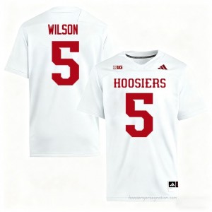 #5 Grant Wilson Hoosiers Jersey | Men White College Stitched Foottball Collection 80449061