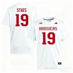 #19 Holden Staes Hoosiers Jersey | Men White College Stitched Foottball Collection 10875511