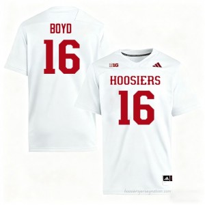 #16 Jah Jah Boyd Hoosiers Jersey | Men White College Stitched Foottball Collection 23887879