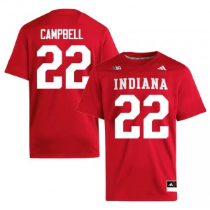 #22 Jayreon Campbell Hoosiers Jersey | Men Crimson Player Stitched Football Collection 66444057