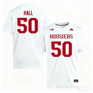 IU #50 Jhrevious Hall Game-Day Jersey | Men White College Foottball Premium Embroidered 81148279