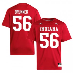 #56 Joe Brunner Hoosiers Jersey | Men Crimson University Stitched Football Collection 52825331