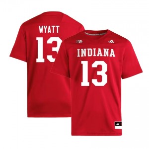 Authentic Kellan Wyatt Jersey | #13 Crimson IU Hoosiers Men Foottball Stitched & Licensed 52473607