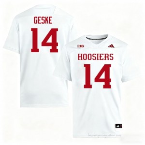 IU #14 Maverick Geske Game-Day Jersey | Men White High School Foottball Premium Embroidered 52000344