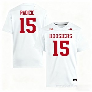 IU #15 Nico Radicic Game-Day Jersey | Men White High School Foottball Premium Embroidered 61347644