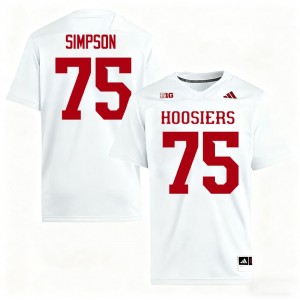 Authentic Sam Simpson Jersey | #75 White IU Hoosiers Men Football Stitched & Licensed 50062716