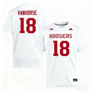 #18 Solomon Vanhorse Hoosiers Jersey | Men White High School Stitched Foottball Collection 99361713