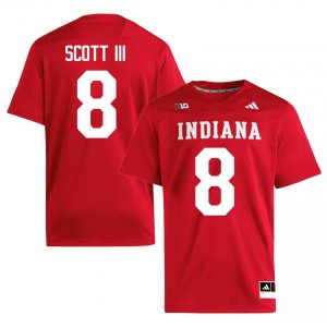 IU #8 Stevie Scott III Game-Day Jersey | Men Crimson NCAA Football Premium Embroidered 61958724