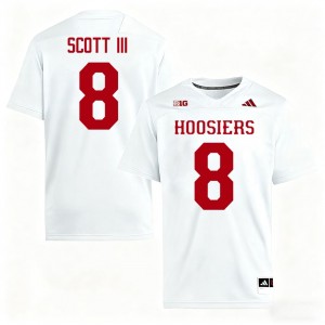 Authentic Stevie Scott III Jersey | #8 White IU Hoosiers Men Football Stitched & Licensed 51523563