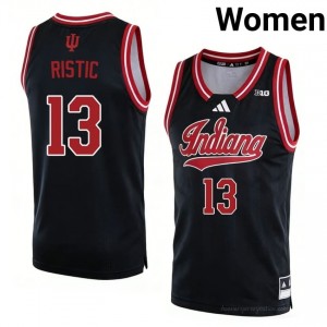 Authentic Aleksa Ristic Jersey | #13 Black IU Hoosiers Women Basketball Stitched & Licensed 35370929