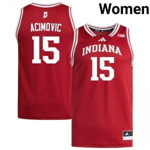 Authentic Andrej Acimovic Jersey | #15 Crimson IU Hoosiers Women Basketball Stitched & Licensed 64415371