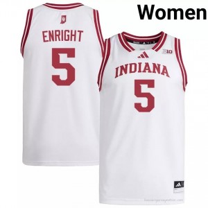 #5 Conor Enright Hoosiers Jersey | Women White Player Stitched Basketball Collection 62040730
