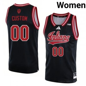Custom #00 Jersey | Indiana Hoosiers Women Black Premium Embroidered NCAA Basketball 53219432