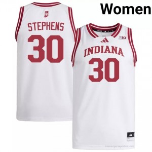 #30 Ian Stephens Hoosiers Jersey | Women White NCAA Stitched Basketball Collection 11098010