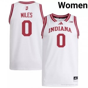 Authentic Jasai Miles Jersey | #0 White IU Hoosiers Women Basketball Stitched & Licensed 75246349