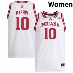#10 Josh Harris Hoosiers Jersey | Women White High School Stitched Basketball Collection 40087592