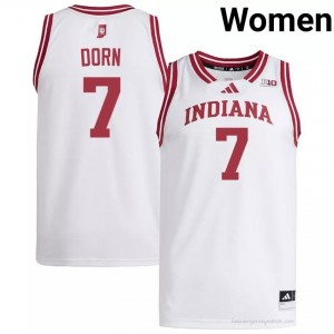 IU #7 Nick Dorn Game-Day Jersey | Women White College Basketball Premium Embroidered 38274181