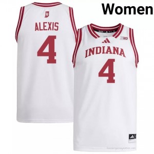 IU #4 Sam Alexis Game-Day Jersey | Women White University Basketball Premium Embroidered 84816237