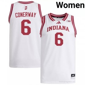 Authentic Tayton Conerway Jersey | #6 White IU Hoosiers Women Basketball Stitched & Licensed 82313206