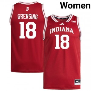 IU #18 Tryce Grensing Game-Day Jersey | Women Crimson College Basketball Premium Embroidered 97946161