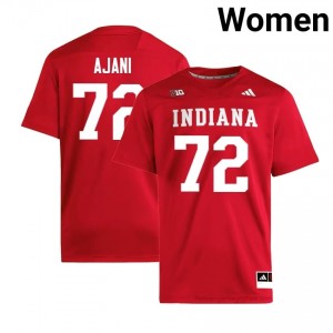 Authentic Adedamola Ajani Jersey | #72 Crimson IU Hoosiers Women Foottball Stitched & Licensed 62059356