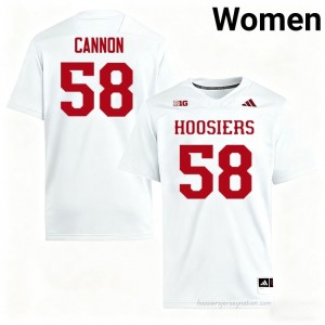 IU #58 Aden Cannon Game-Day Jersey | Women White University Foottball Premium Embroidered 15179562