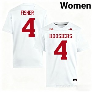 IU #4 Aiden Fisher Game-Day Jersey | Women White College Foottball Premium Embroidered 18072423