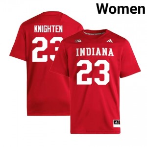 Authentic Amariyun Knighten Jersey | #23 Crimson IU Hoosiers Women Foottball Stitched & Licensed 97156245