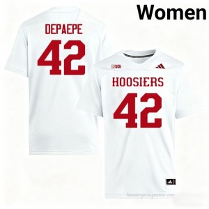 IU #42 Andrew Depaepe Game-Day Jersey | Women White High School Foottball Premium Embroidered 60978404