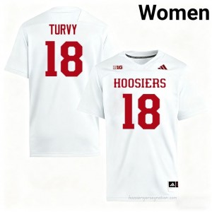 IU #18 Andrew Turvy Game-Day Jersey | Women White High School Foottball Premium Embroidered 56976300
