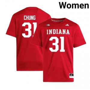 Authentic Anthony Chung Jersey | #31 Crimson IU Hoosiers Women Foottball Stitched & Licensed 35342675