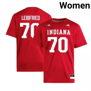 Austin Leibfried #70 Jersey | Indiana Hoosiers Women Crimson Premium Embroidered NCAA Foottball 38309530