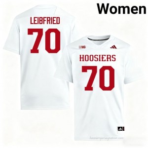 #70 Austin Leibfried Hoosiers Jersey | Women White Player Stitched Foottball Collection 21291112