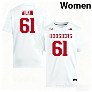 IU #61 Baylor Wilkin Game-Day Jersey | Women White NCAA Foottball Premium Embroidered 68535991