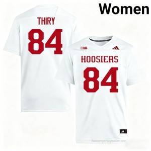 #84 Blake Thiry Hoosiers Jersey | Women White NCAA Stitched Foottball Collection 80148223