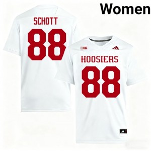 Authentic Brock Schott Jersey | #88 White IU Hoosiers Women Football Stitched & Licensed 32954788