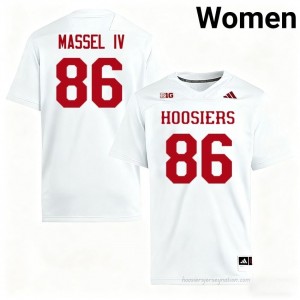 IU #86 Bruno Massel IV Game-Day Jersey | Women White Player Foottball Premium Embroidered 84416626
