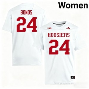 #24 Bryson Bonds Hoosiers Jersey | Women White Player Stitched Foottball Collection 71935092